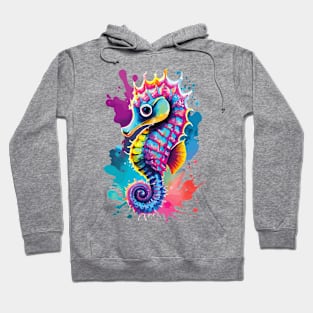 Sea Horse Colourful - Cute Sea Horse Hippocampus Hoodie